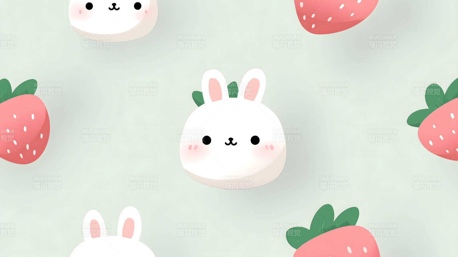 兔子草莓背景图片