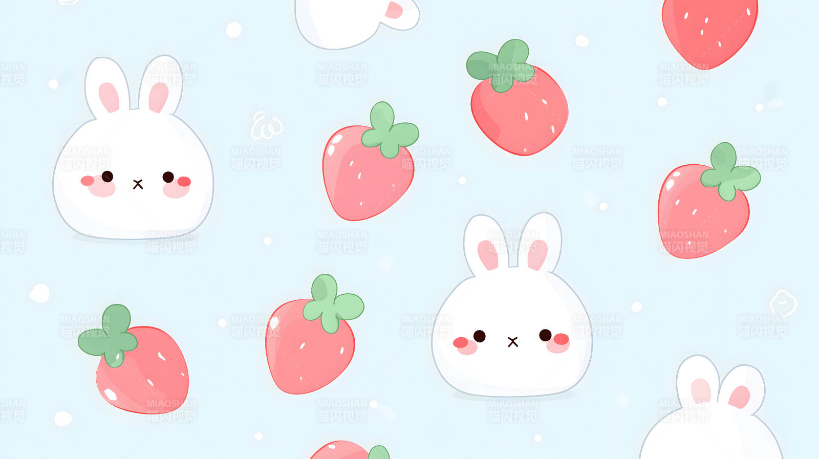 可爱兔子草莓图案图片