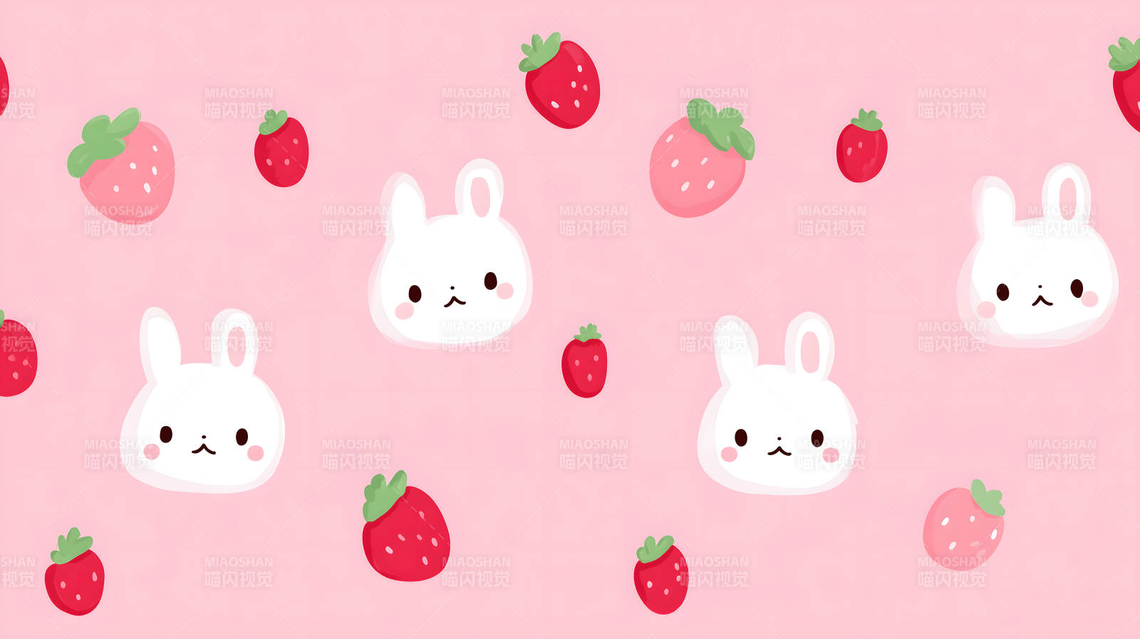 兔子草莓可爱图案图片