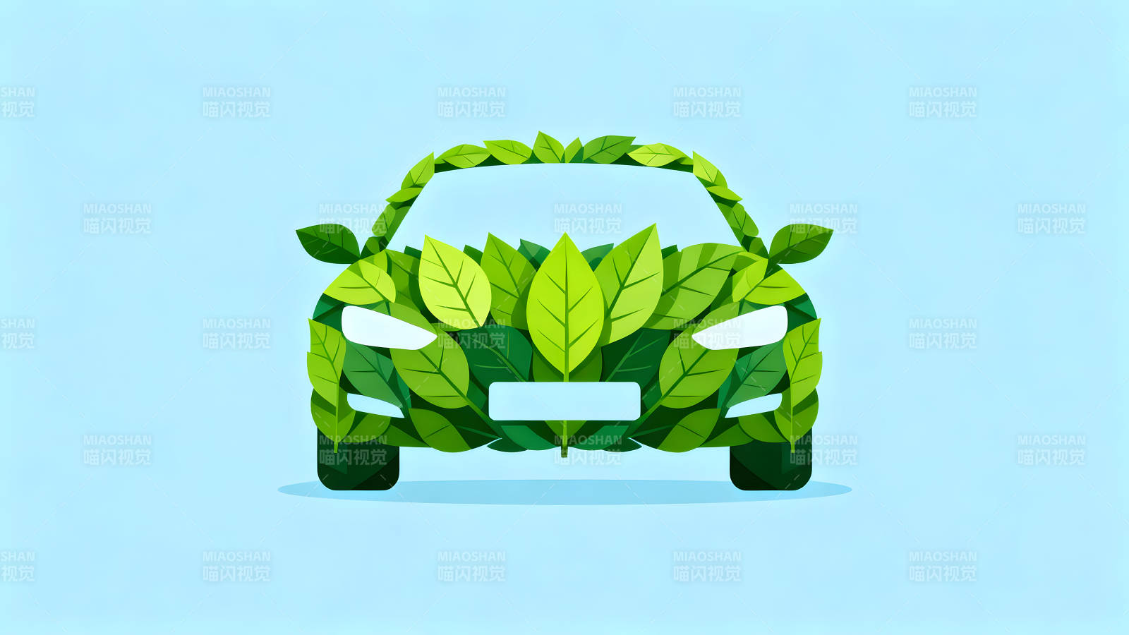 环保汽车概念图绿色出行图片