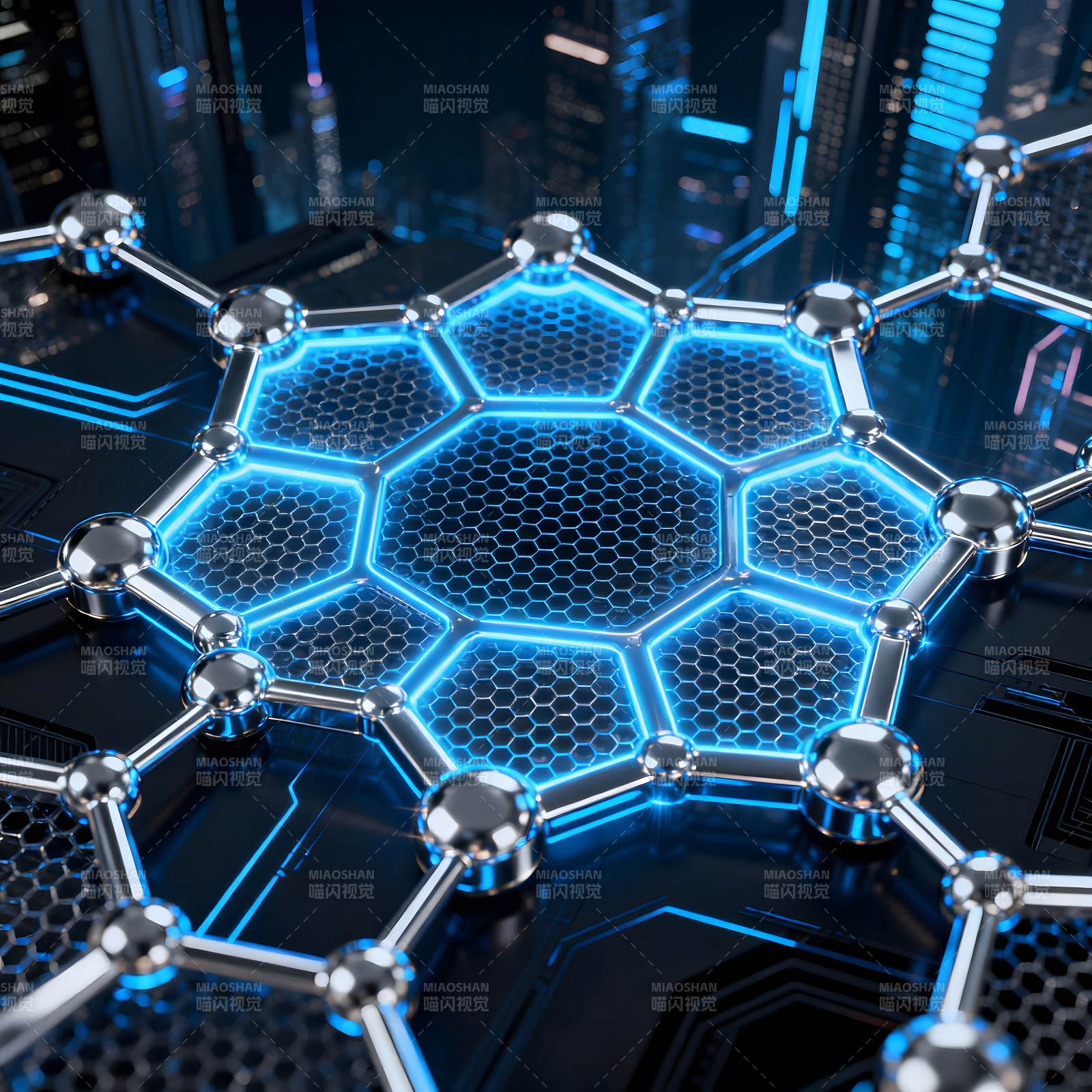 未来科技感数字连接网络图片