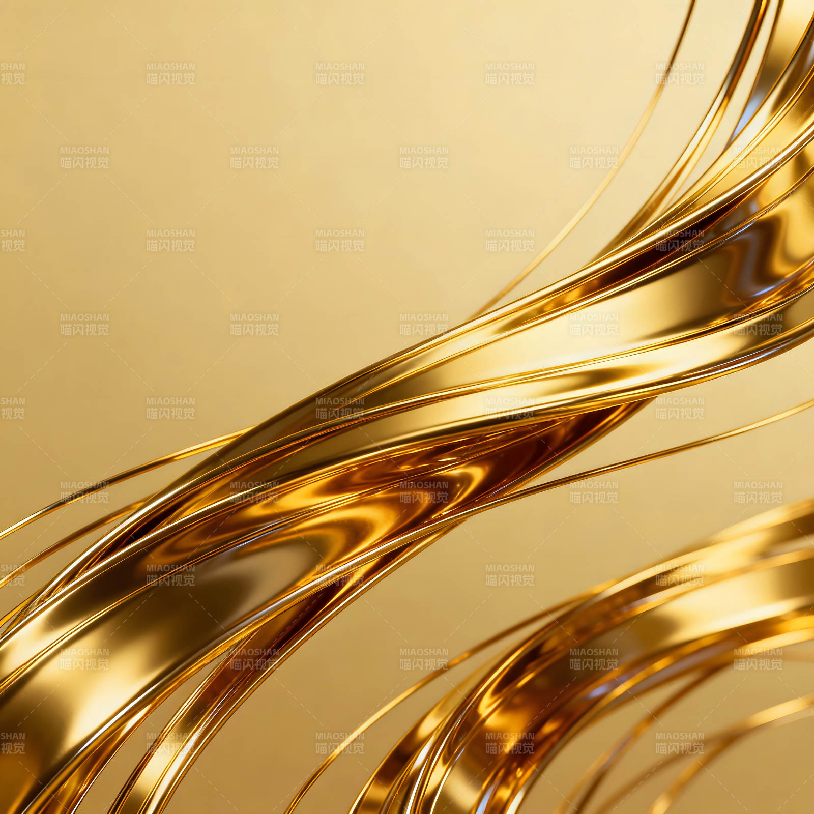 金色丝带在阳光下闪耀图片