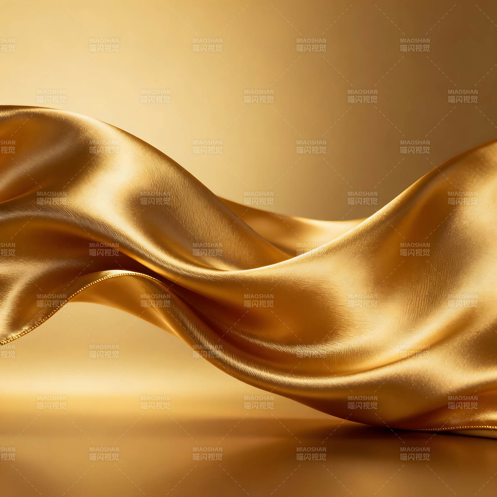 金光闪耀的丝绸在空中飘荡图片