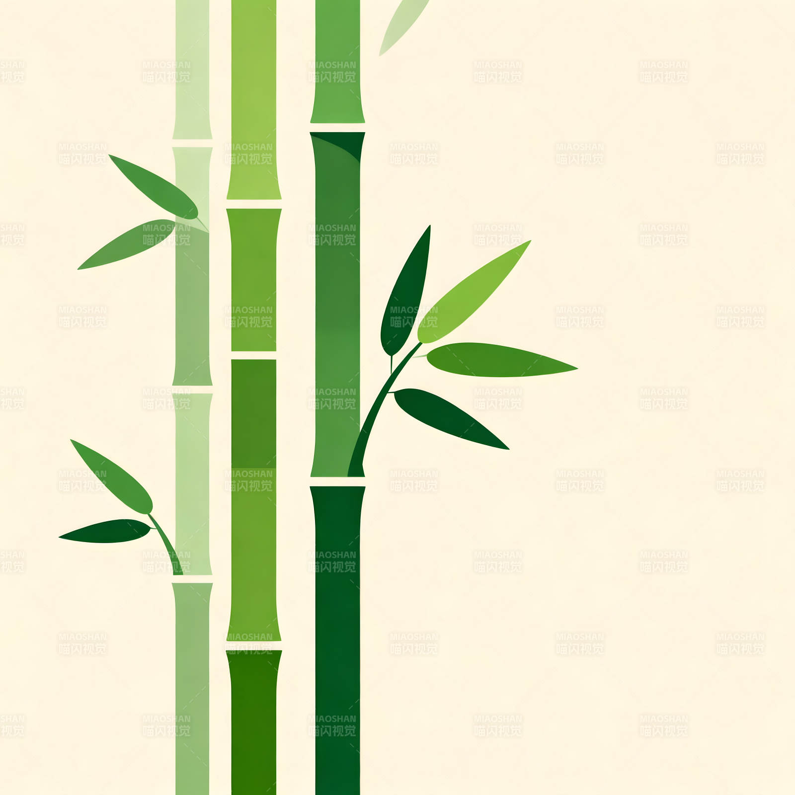 竹子绿色简约风格图图片