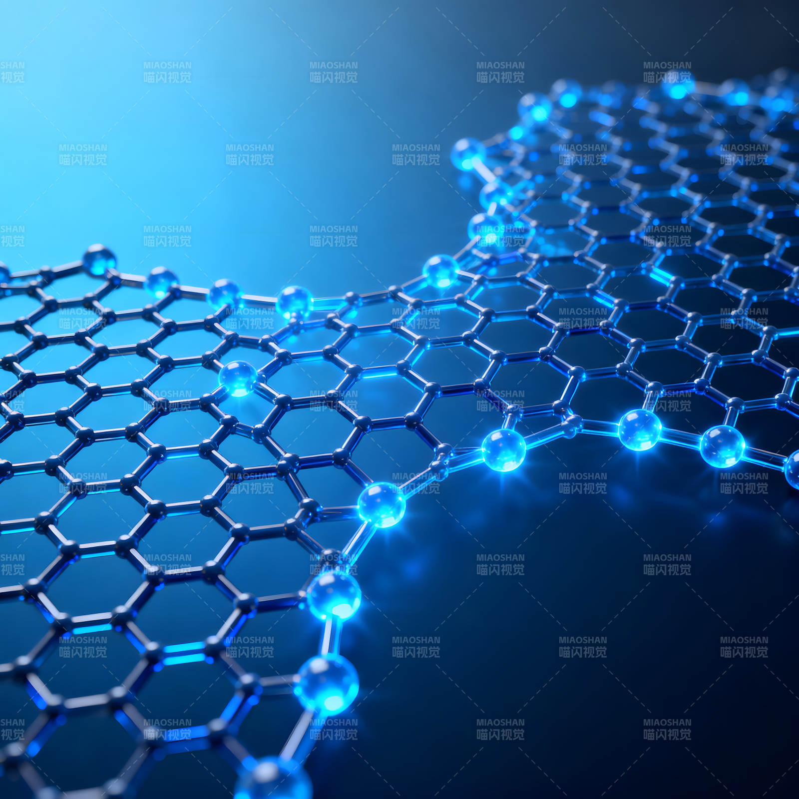 蓝色发光分子结构图图片