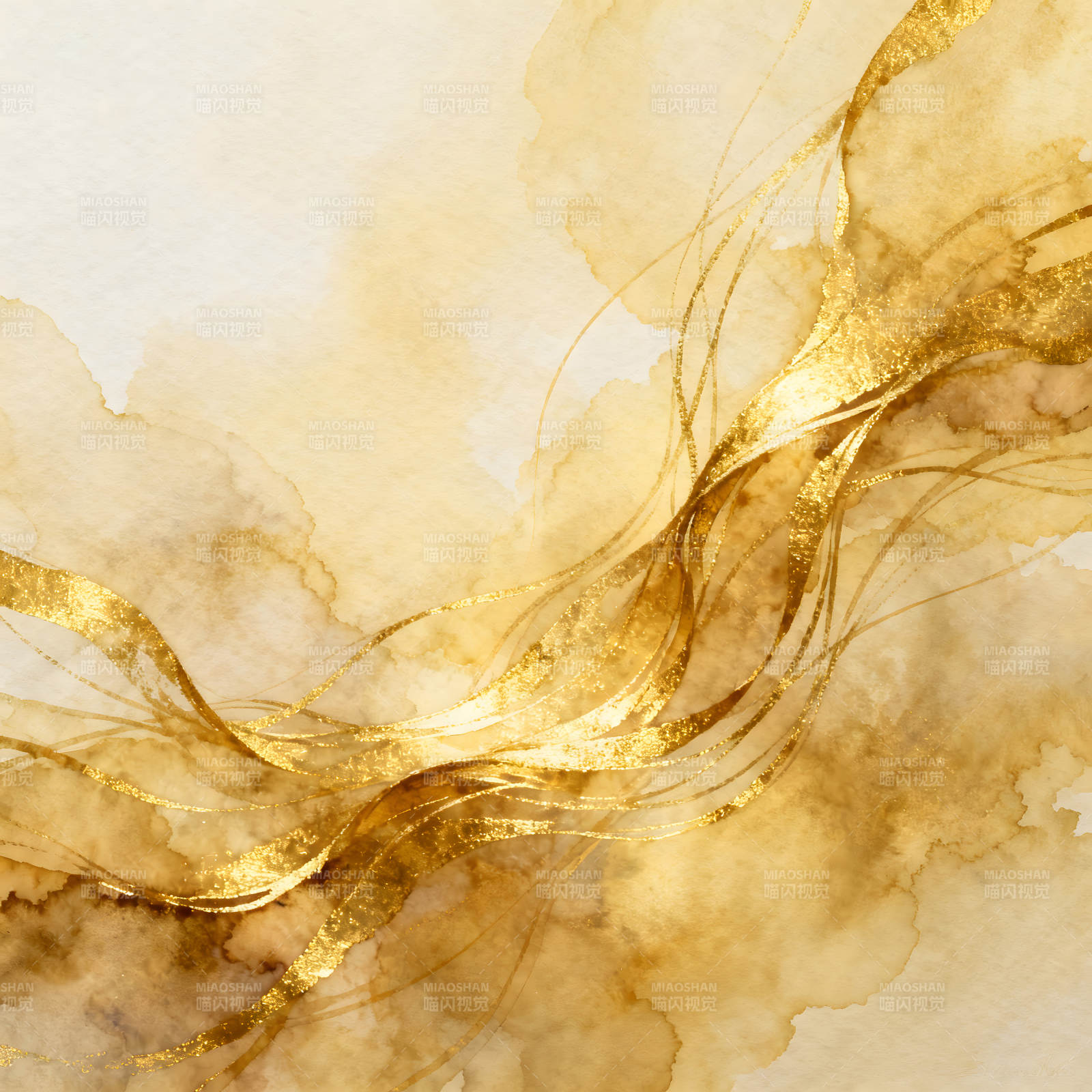 金箔水彩抽象画图片