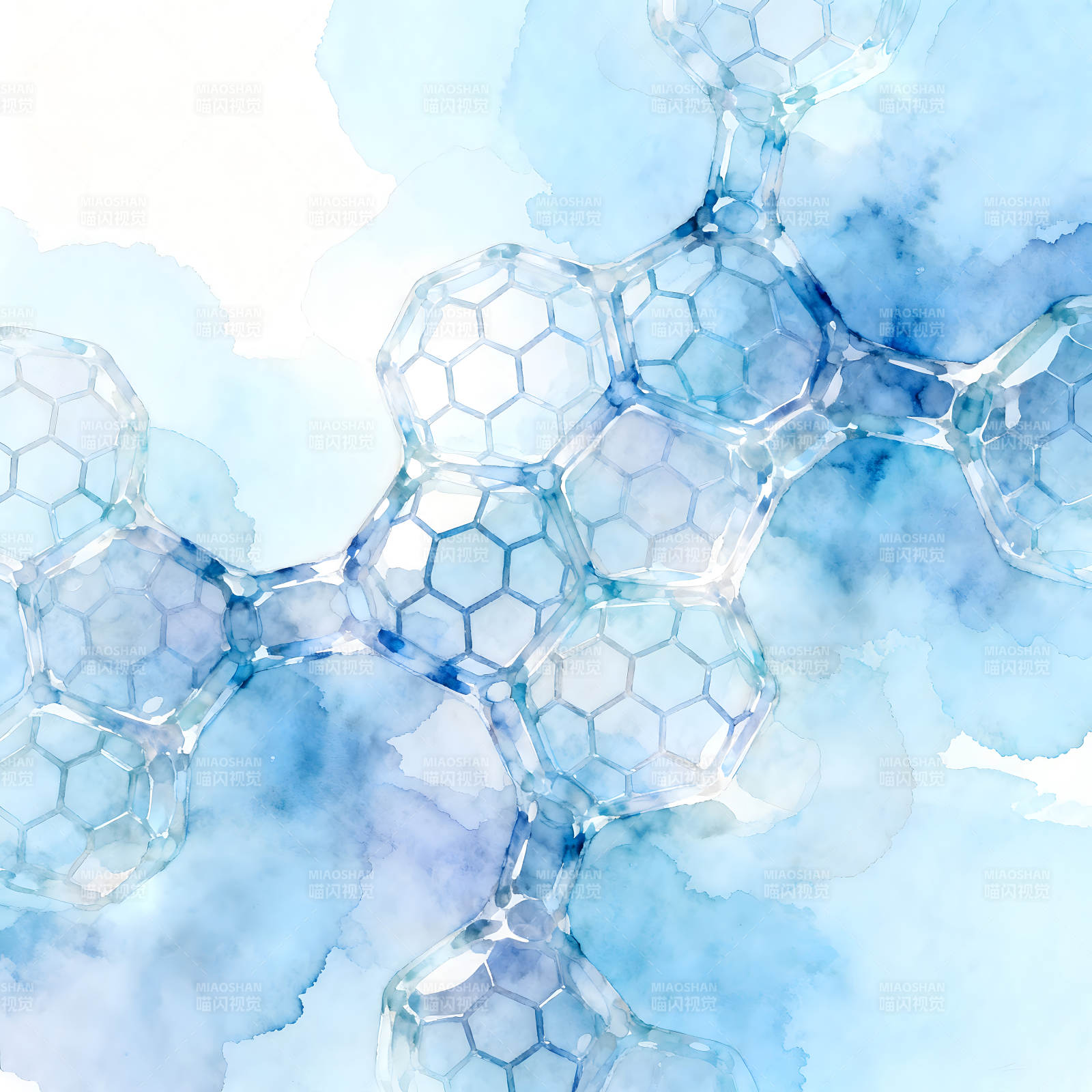水彩分子结构图案图片