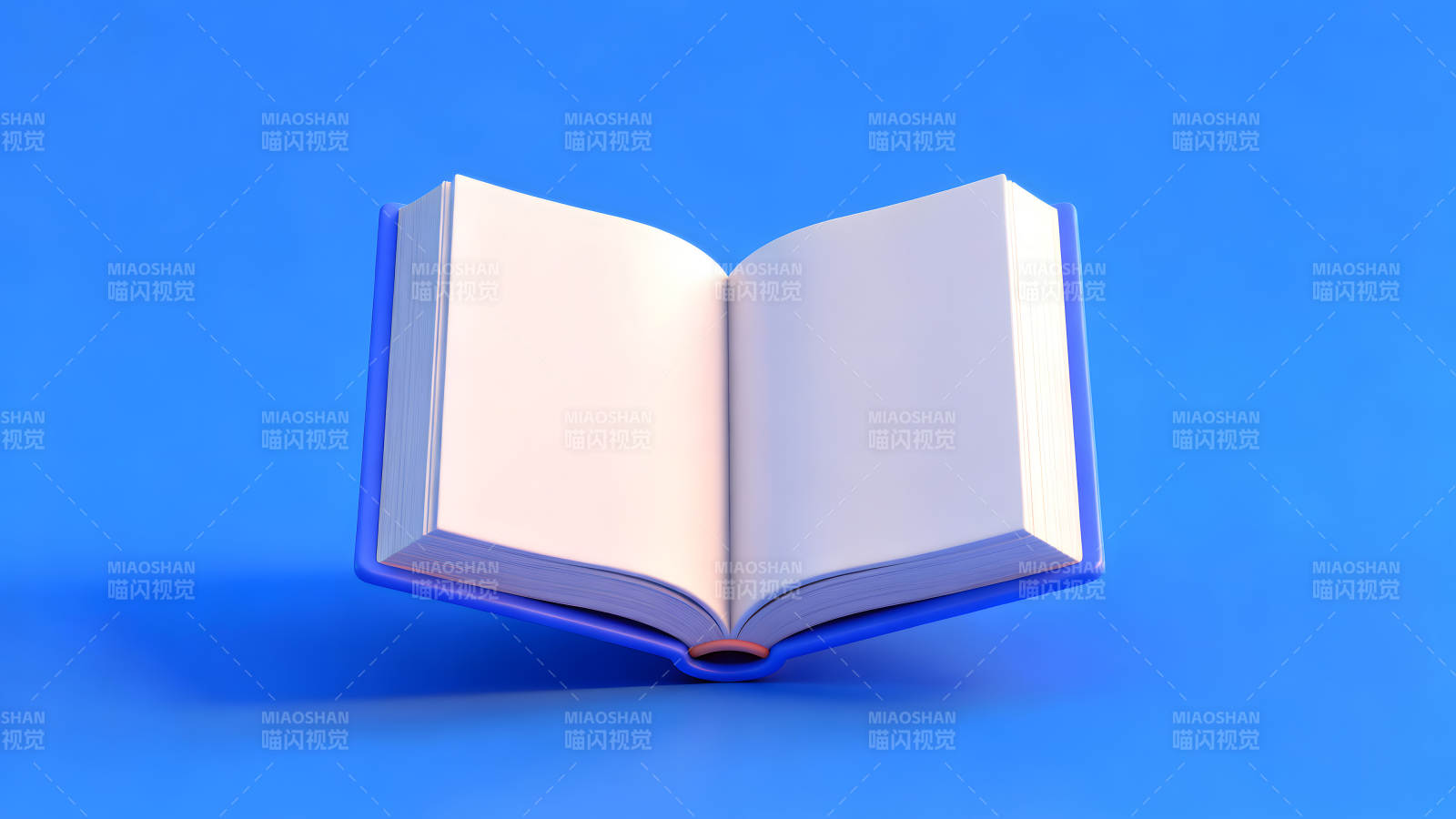 蓝色背景上的打开的书本图片