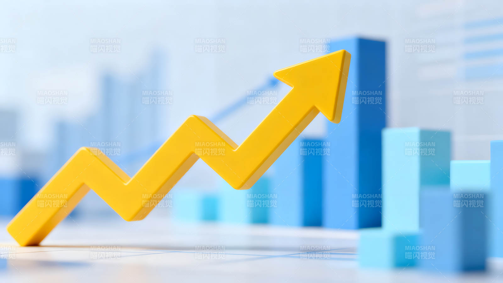 向上箭头与增长图表图片