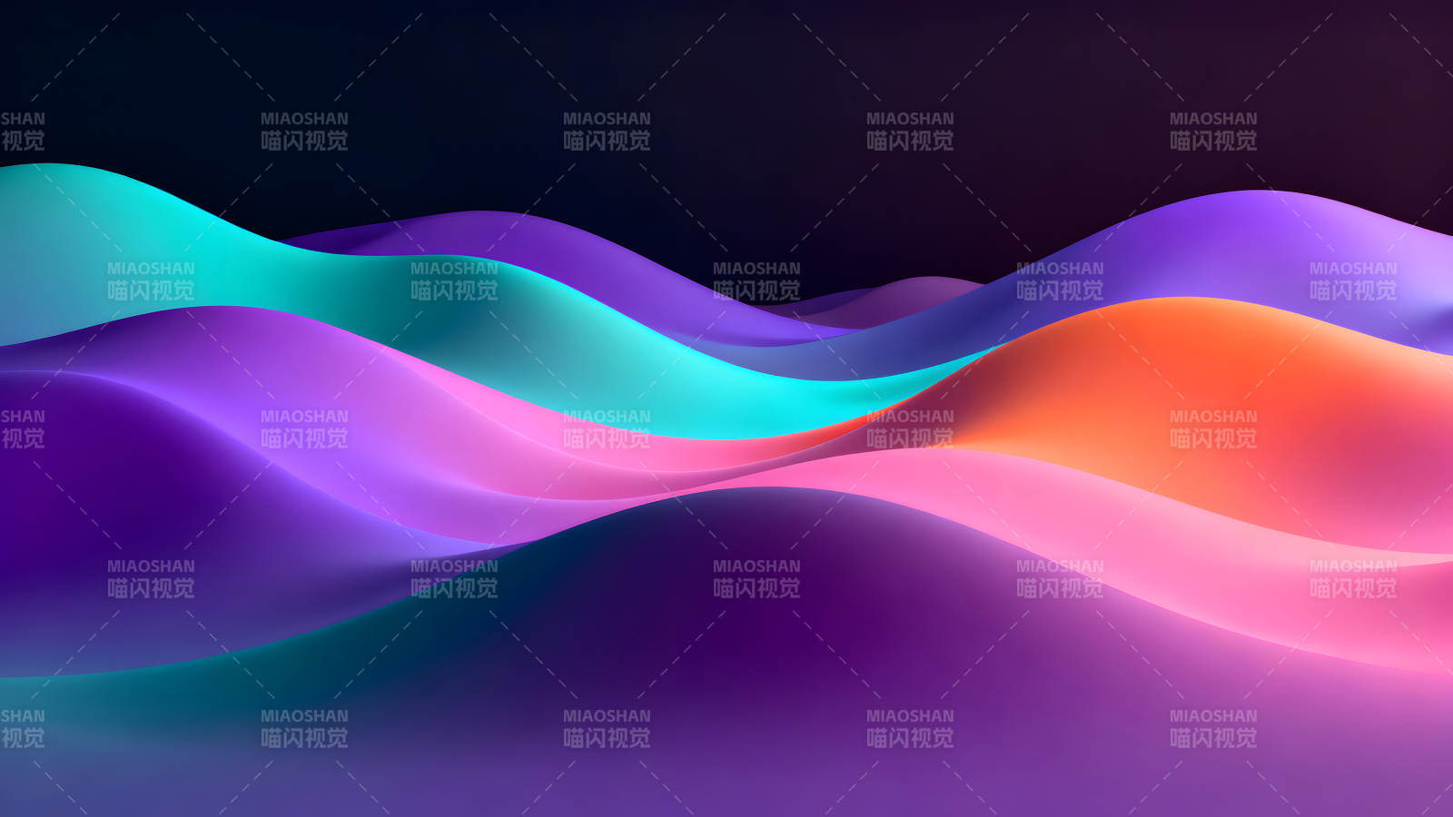 抽象彩色波浪背景呈现流畅的几何形状图片