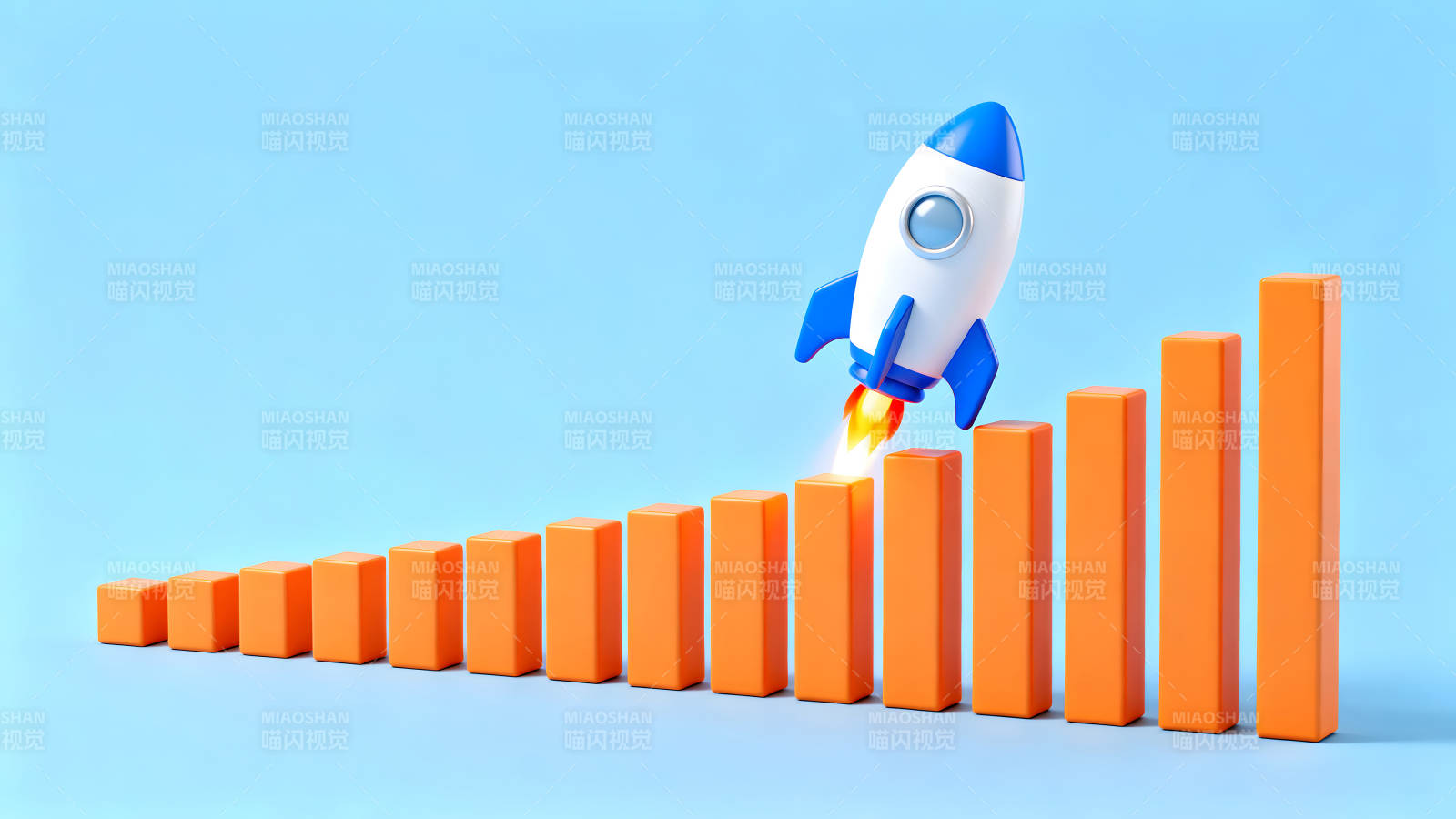 火箭发射带动增长图表上升图片