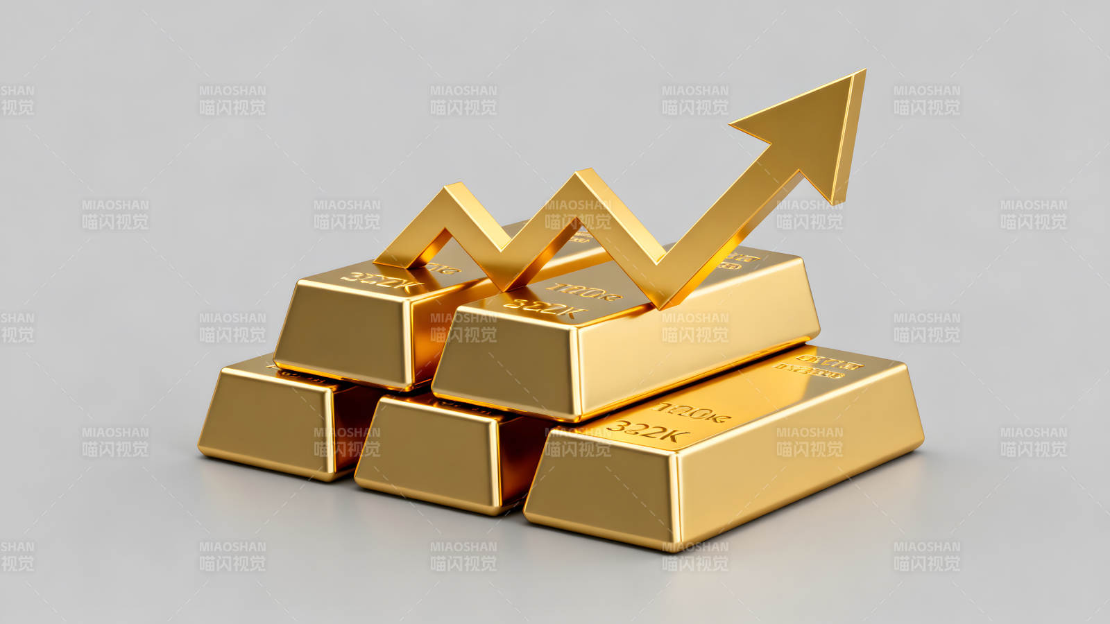 金砖与上升箭头代表经济增长图片