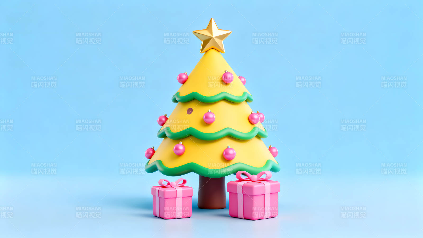 圣诞树礼品盒装饰背景图片