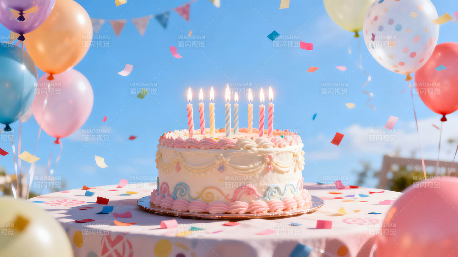 生日蛋糕庆典欢快氛围图片