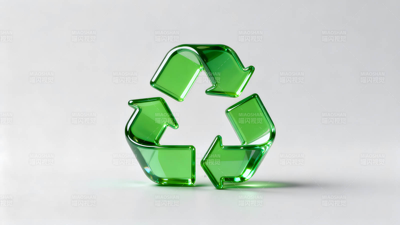环保回收标志绿色透明效果图片