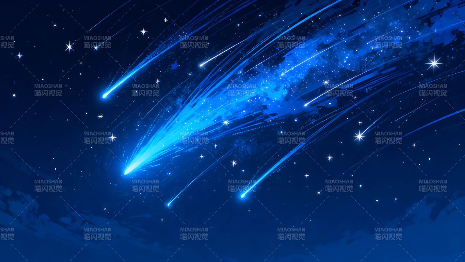 繁星点缀的夜空流星划过图片