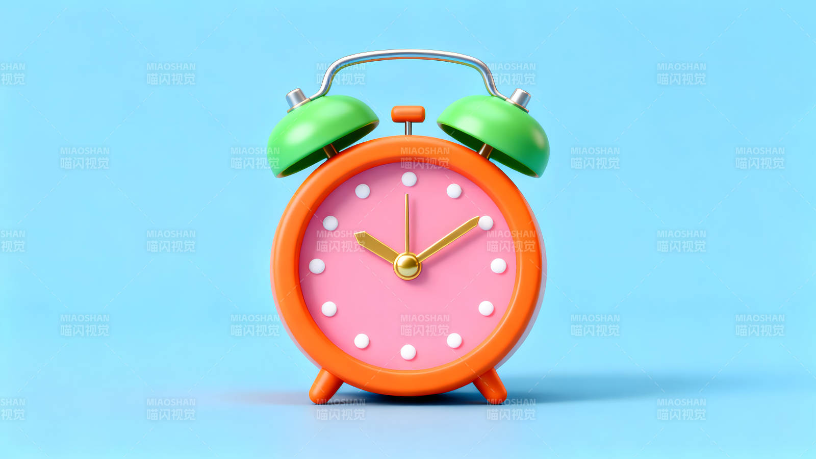 闹钟卡通图案蓝底背景图片
