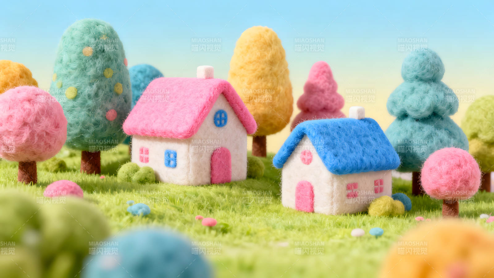可爱童话小镇场景图片