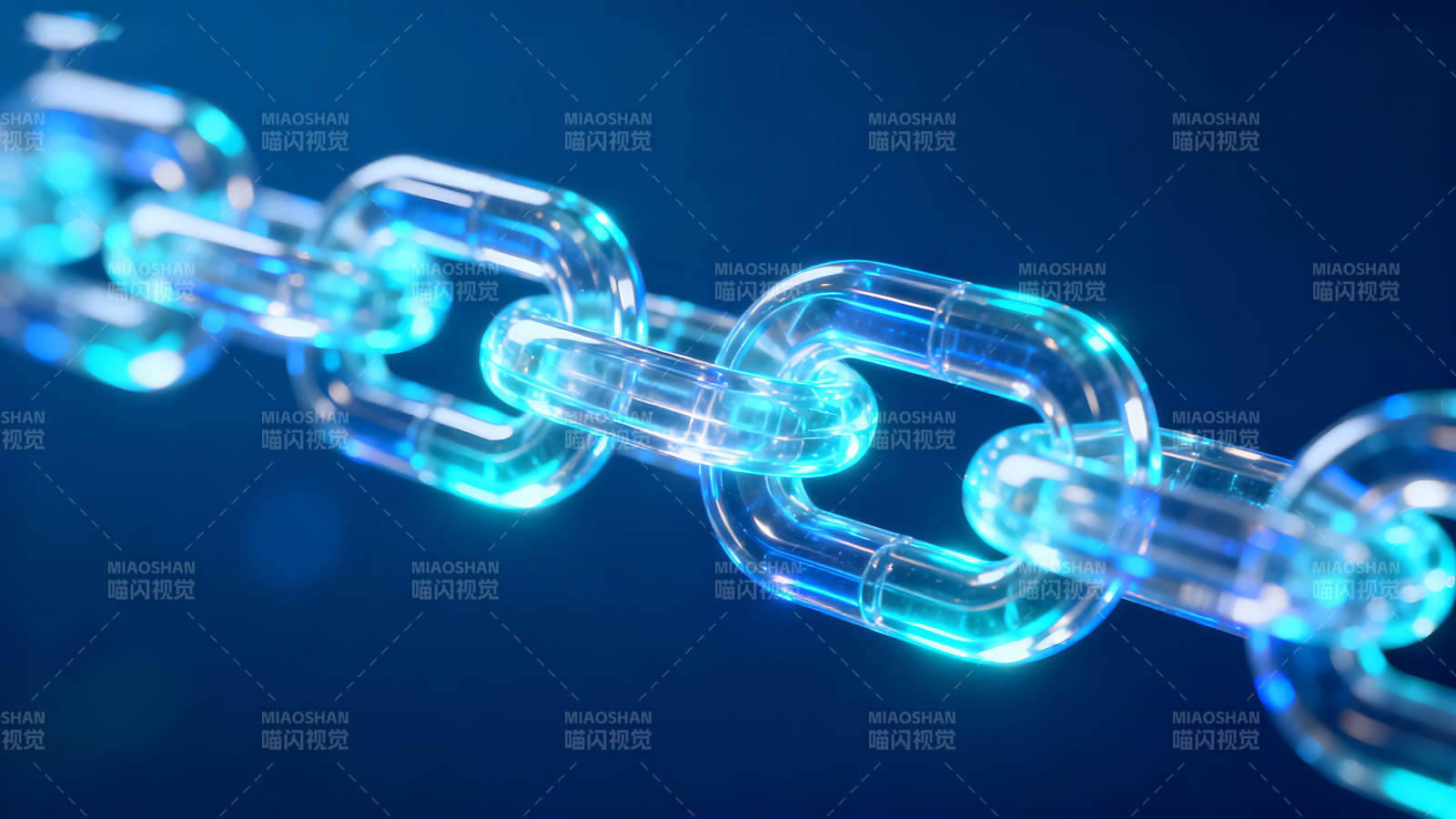 发光的区块链链条连接图片