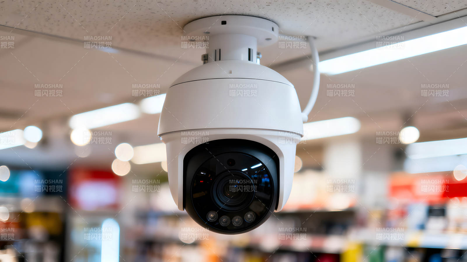 悬挂的监控摄像头拍摄角度示意图片