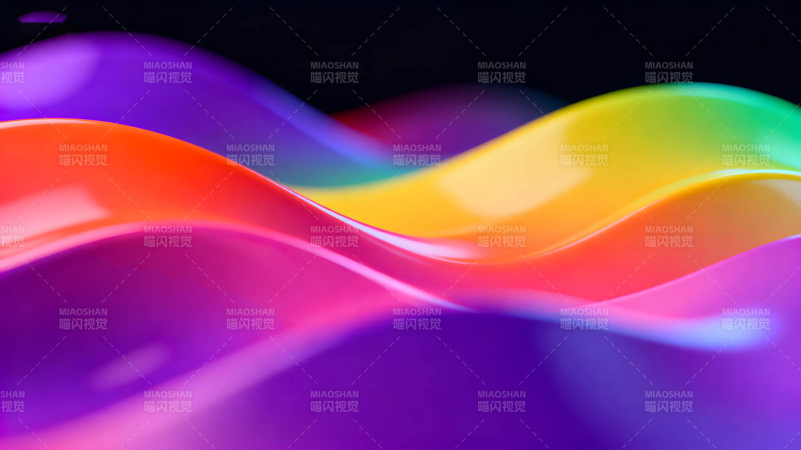 抽象彩色波浪视觉效果图片