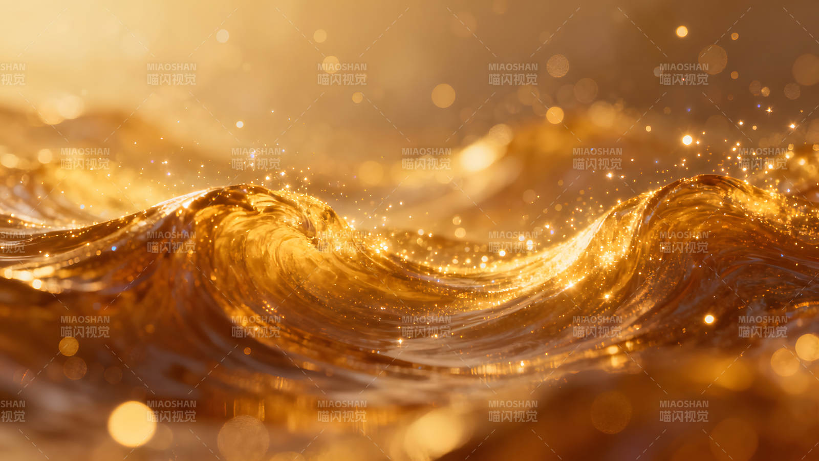 金色波浪泛着闪耀的光芒图片