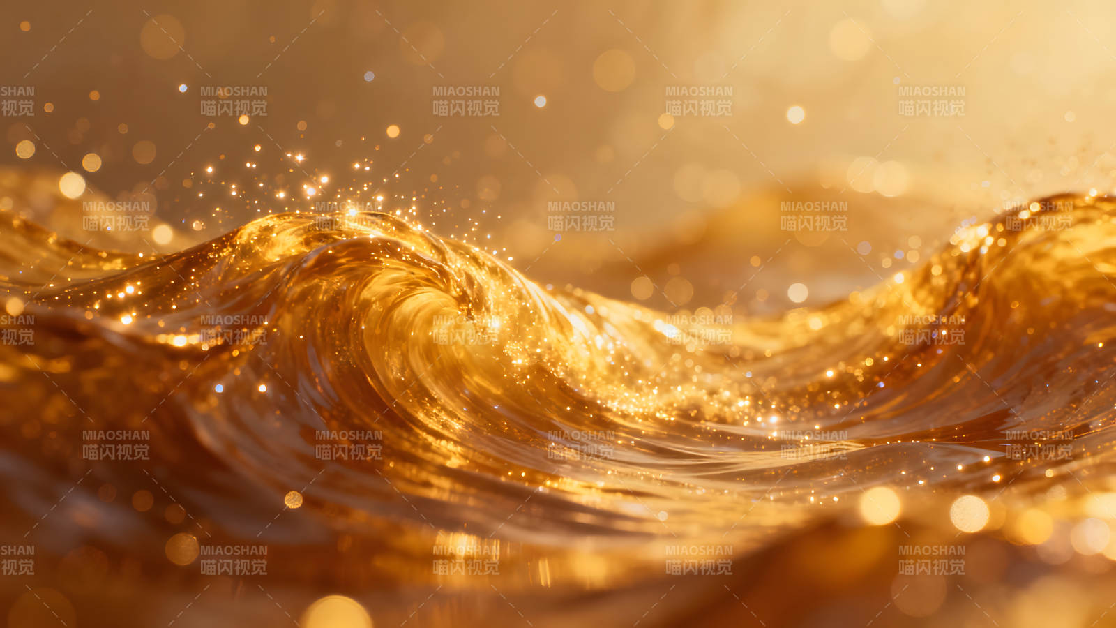金色海浪泛着光芒闪耀无比图片