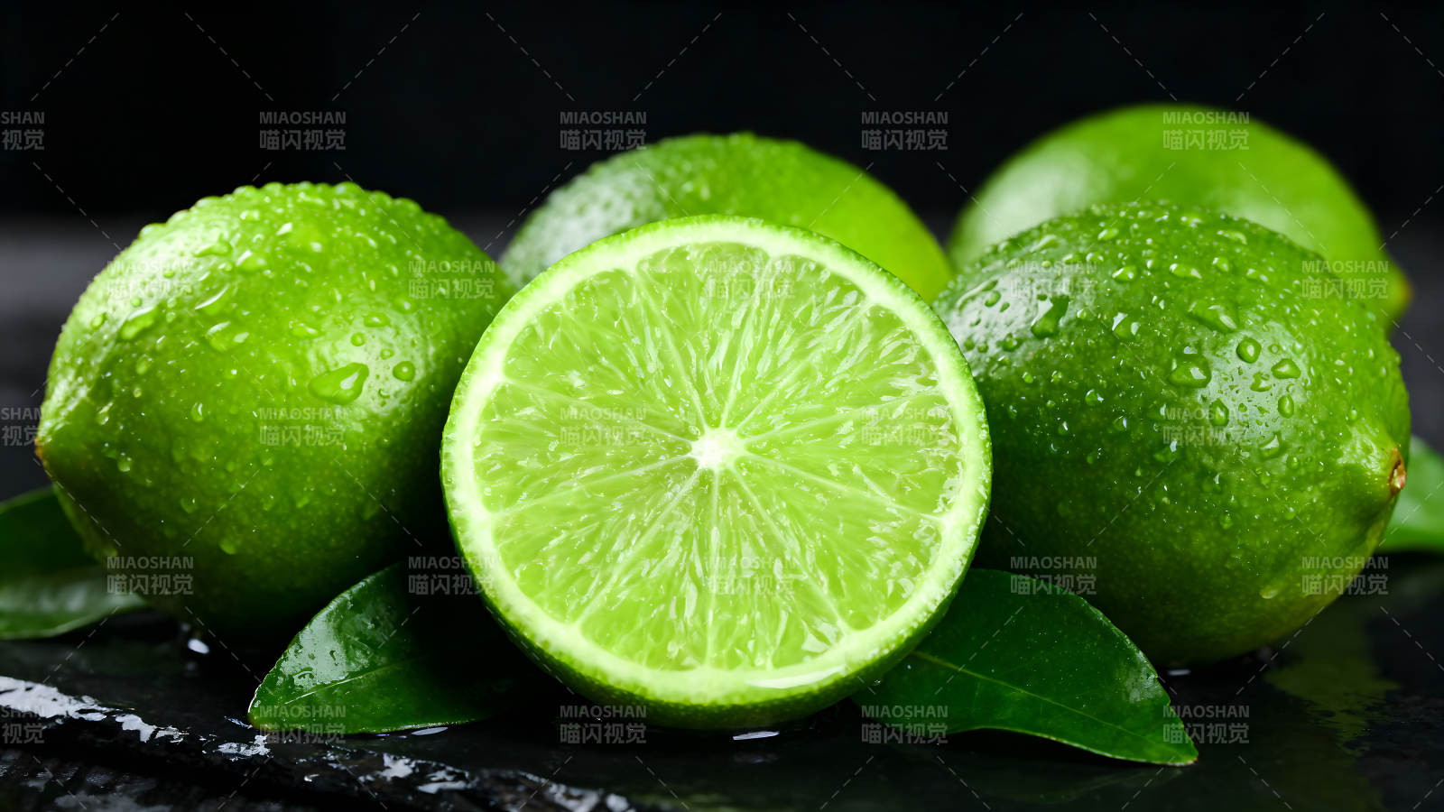 新鲜青柠特写图片