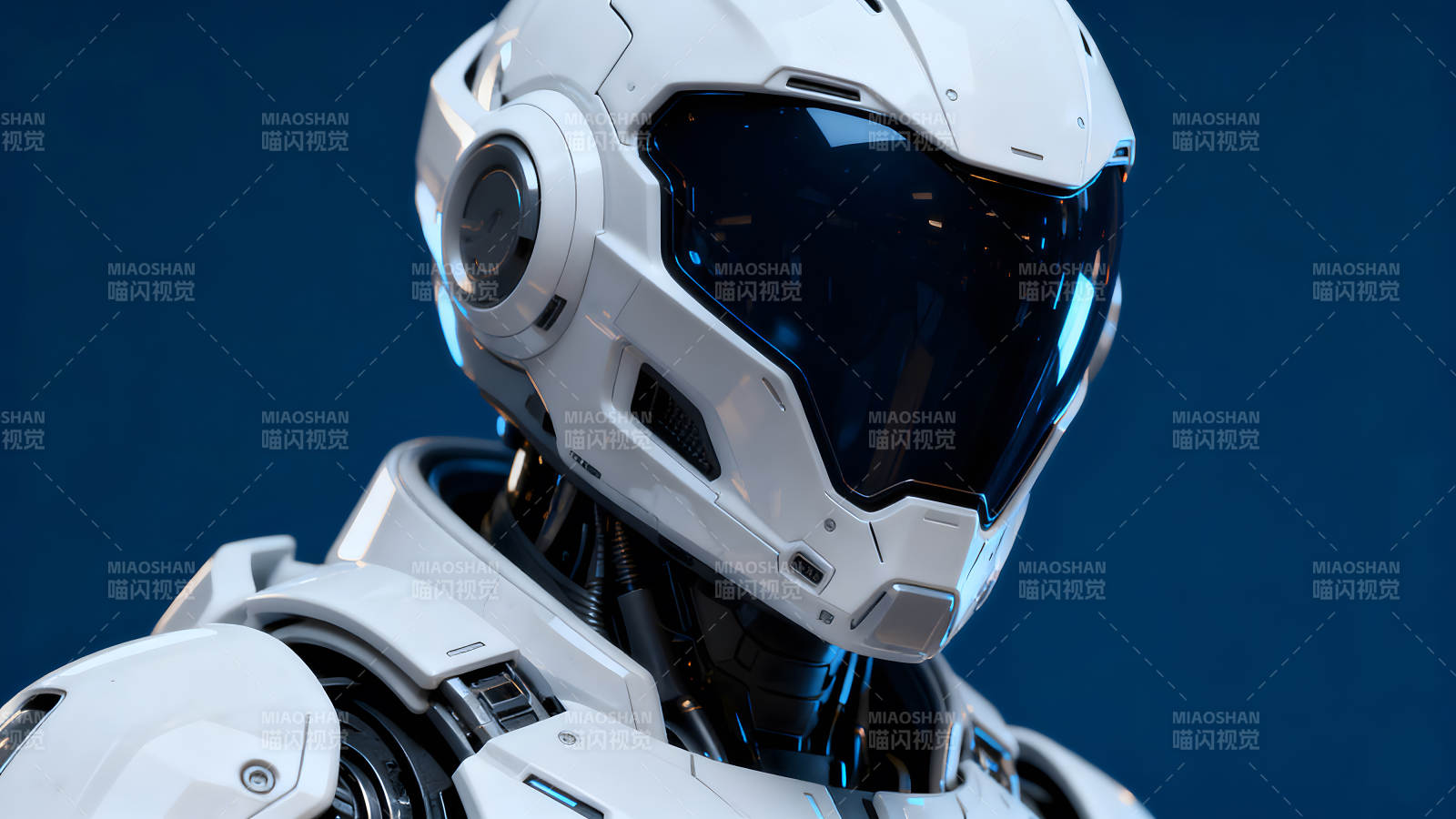 未来感十足的白色机器人图片