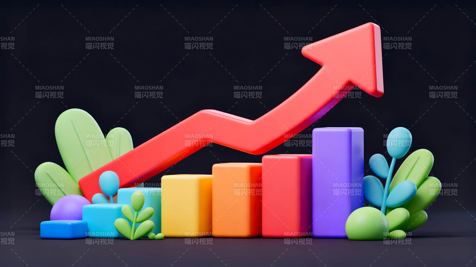 增长图表搭配装饰元素图片