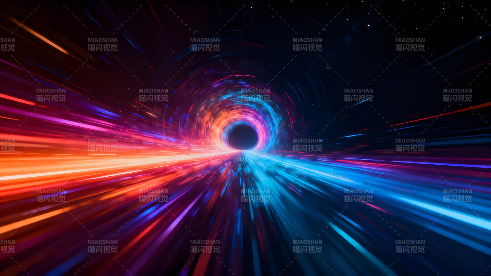 穿越时空的绚丽光束黑洞景象图片