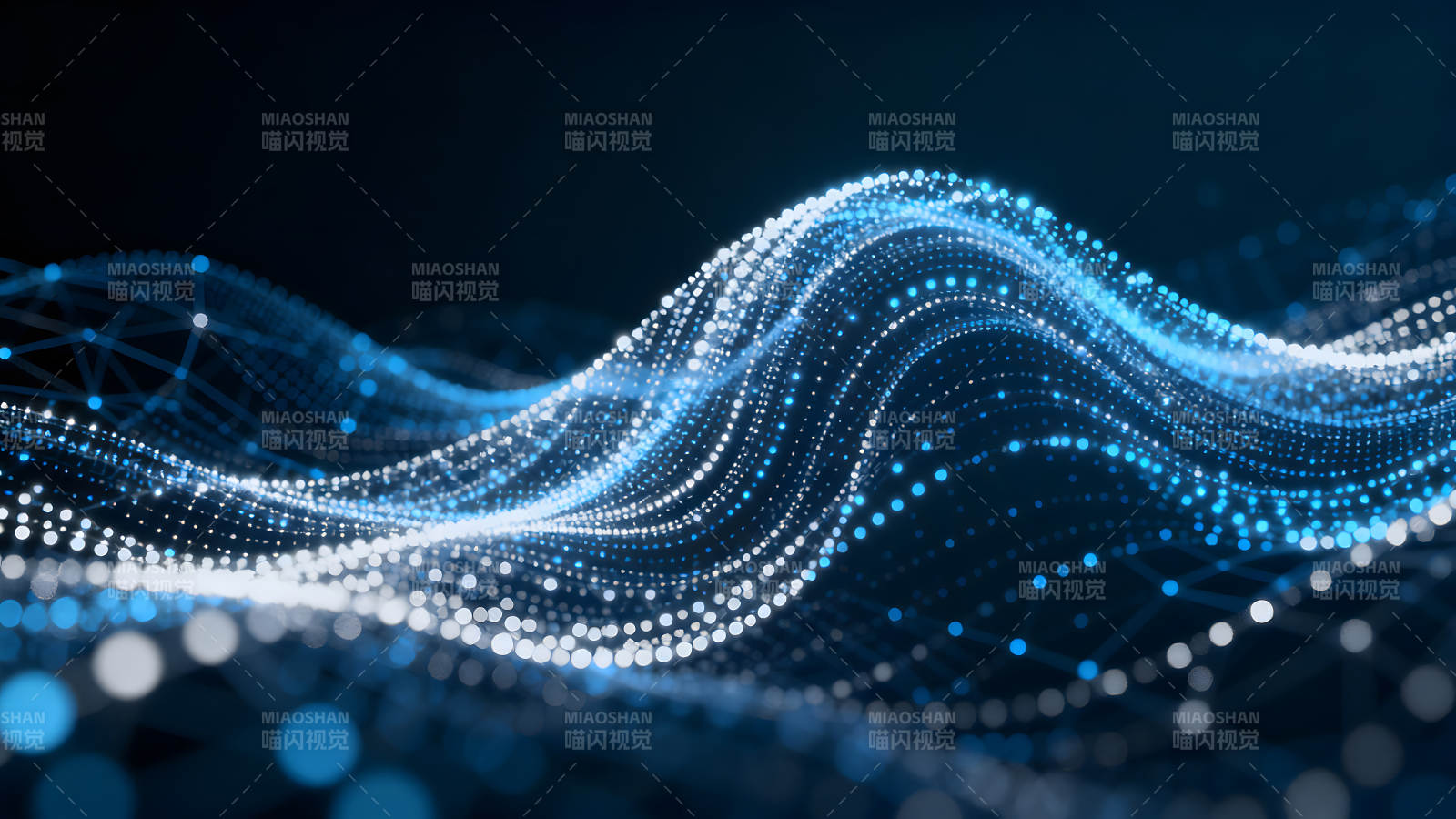 蓝色光点抽象动态效果图图片