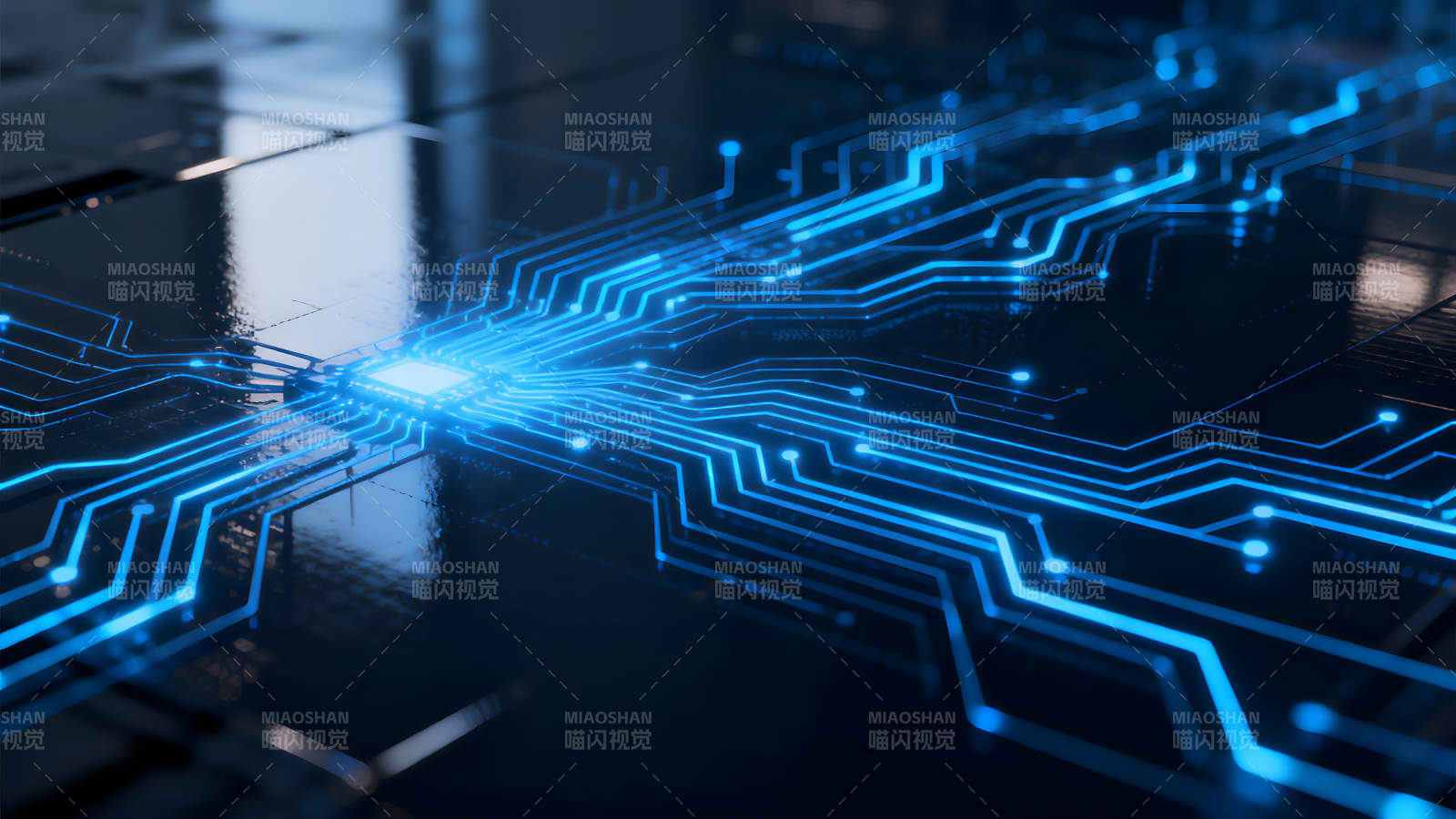 电路板蓝光科技感图片