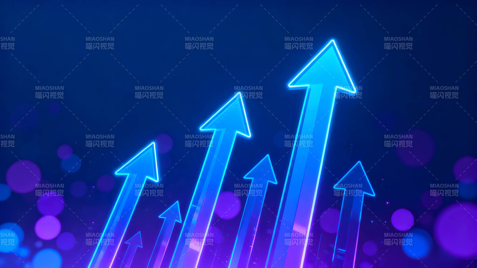 蓝光箭头上升图图片