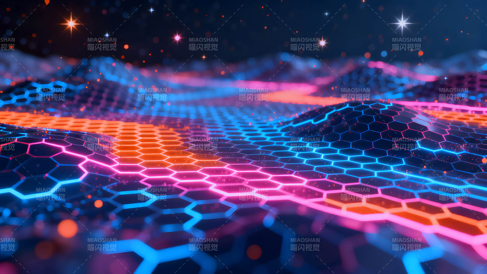 未来科技世界绚丽光线几何图案图片