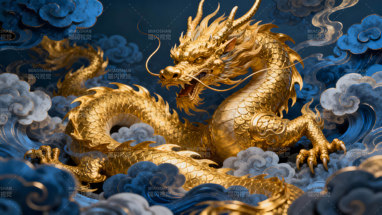 金龙腾云驾雾祥瑞现世图片