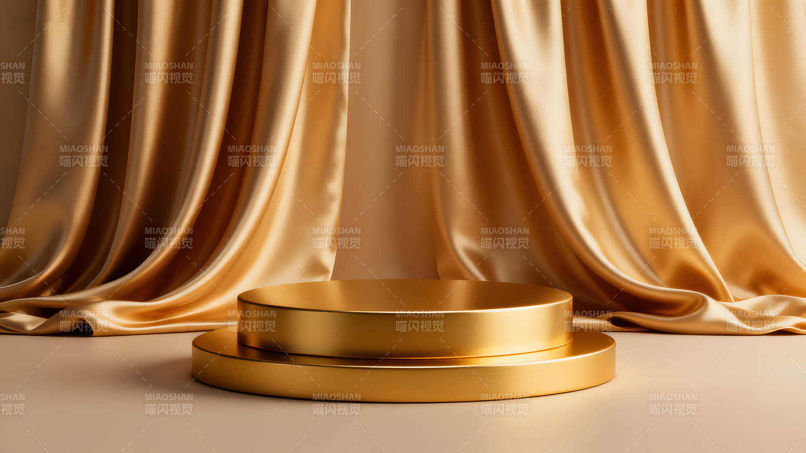 金色舞台背景与展示台图片