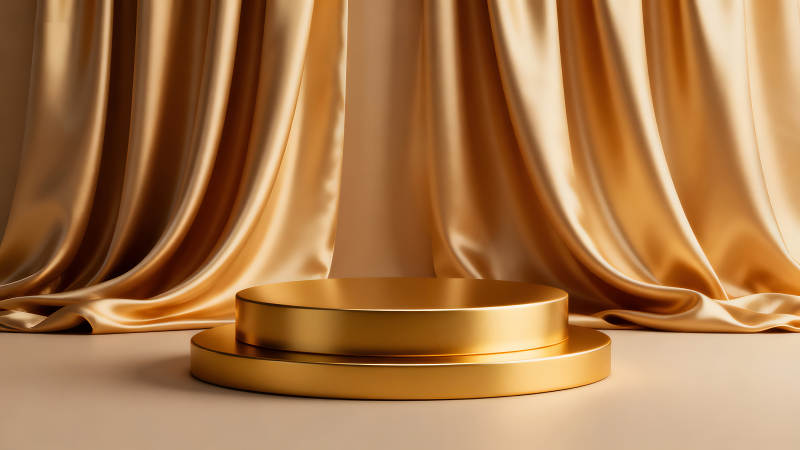 金色舞台背景与展示台图片