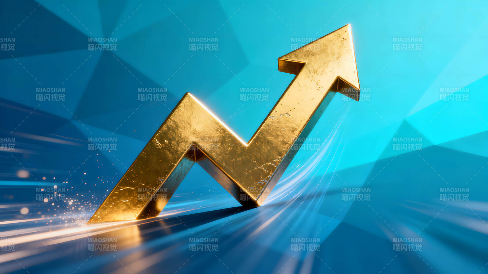 金色箭头向上发展趋势图片