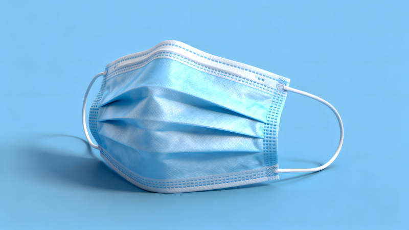 蓝色口罩特写干净简洁图片