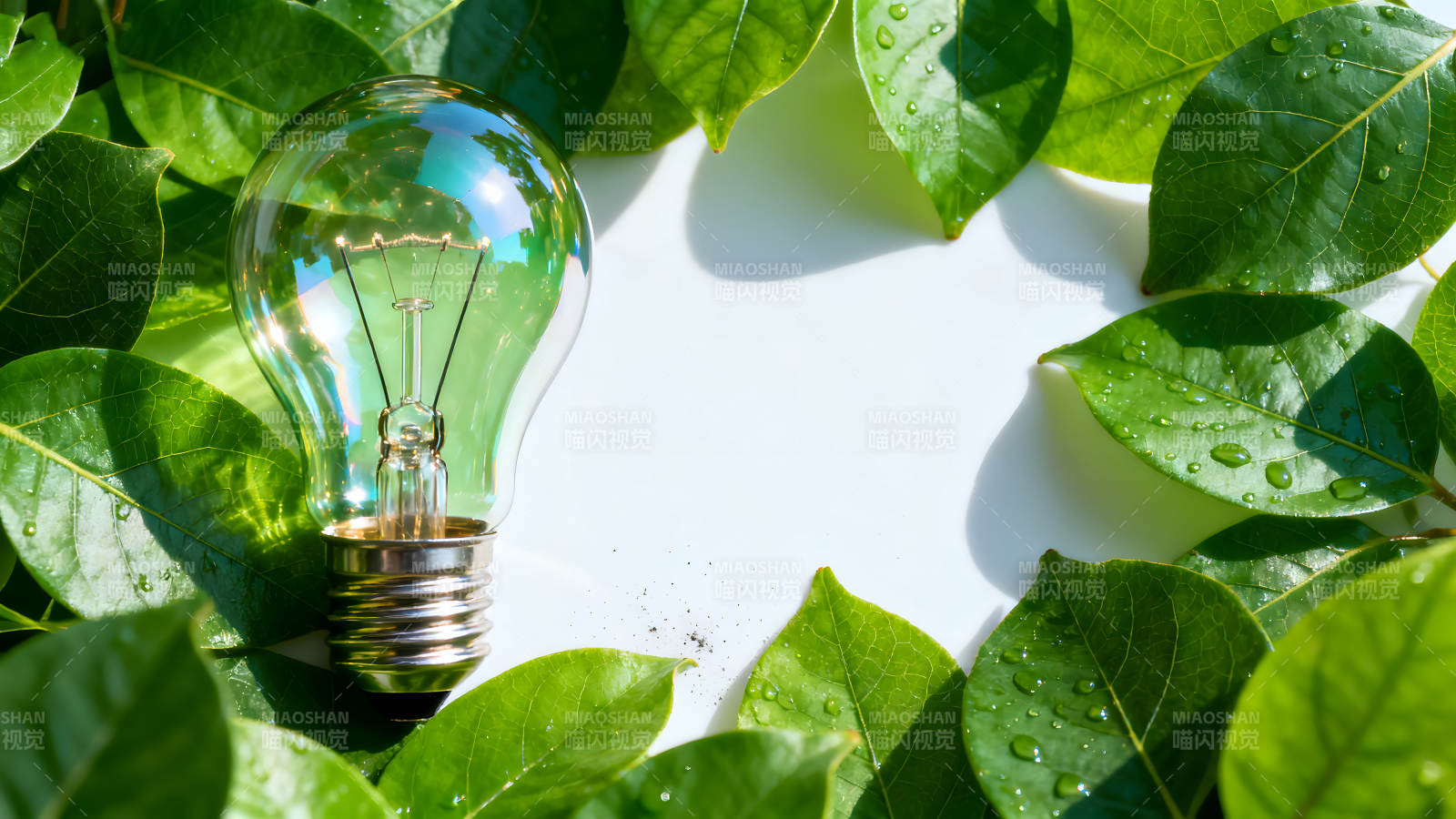 节能环保理念光线植物结合图片