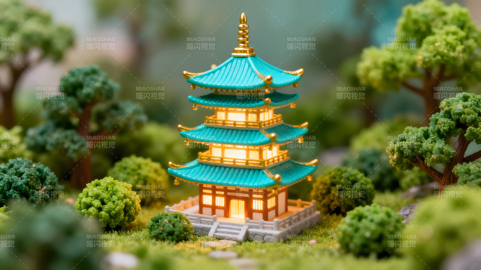 微型寺庙景色精致细腻图片