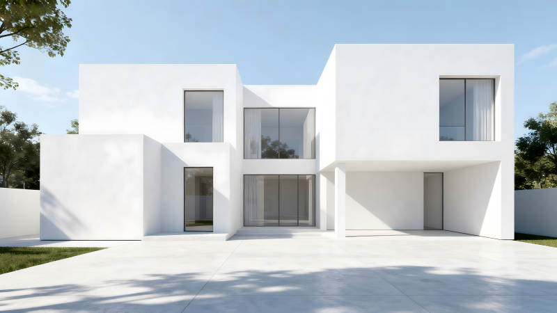 现代简约风格白色别墅设计图片