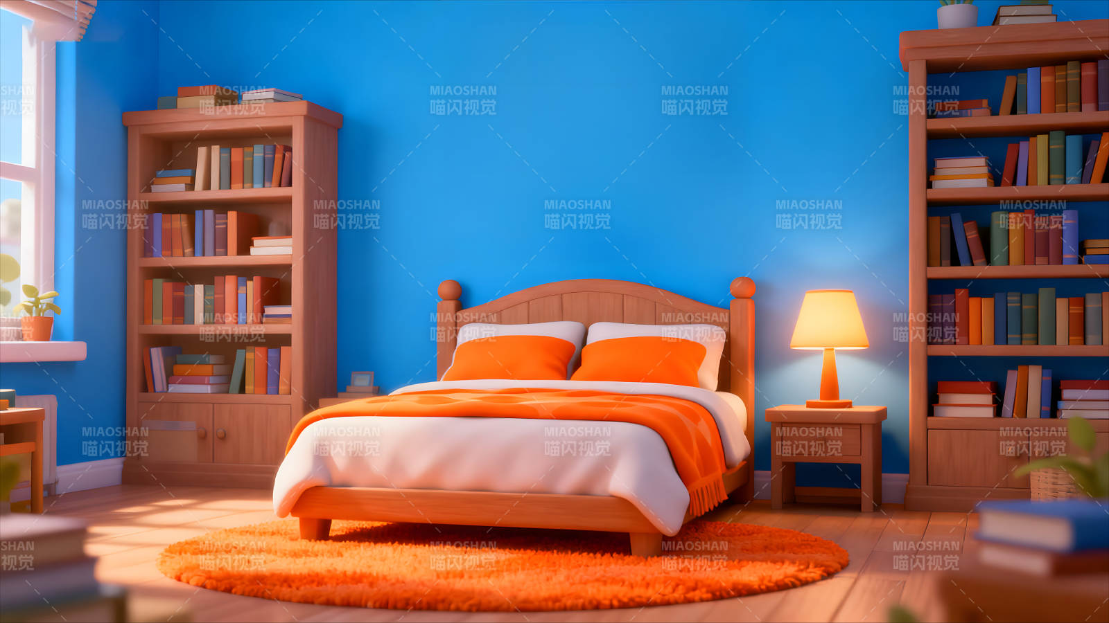 温馨卧室的书房布置图片