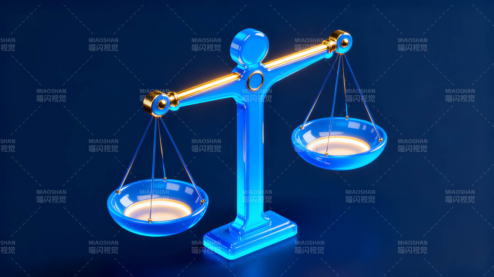 蓝色天平展示平衡概念图片