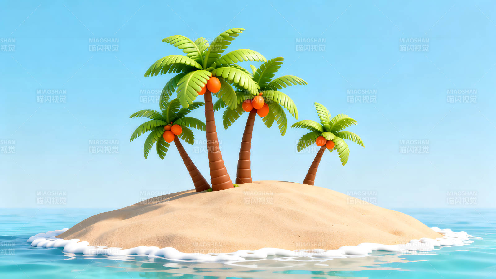 卡通海岛风光图片