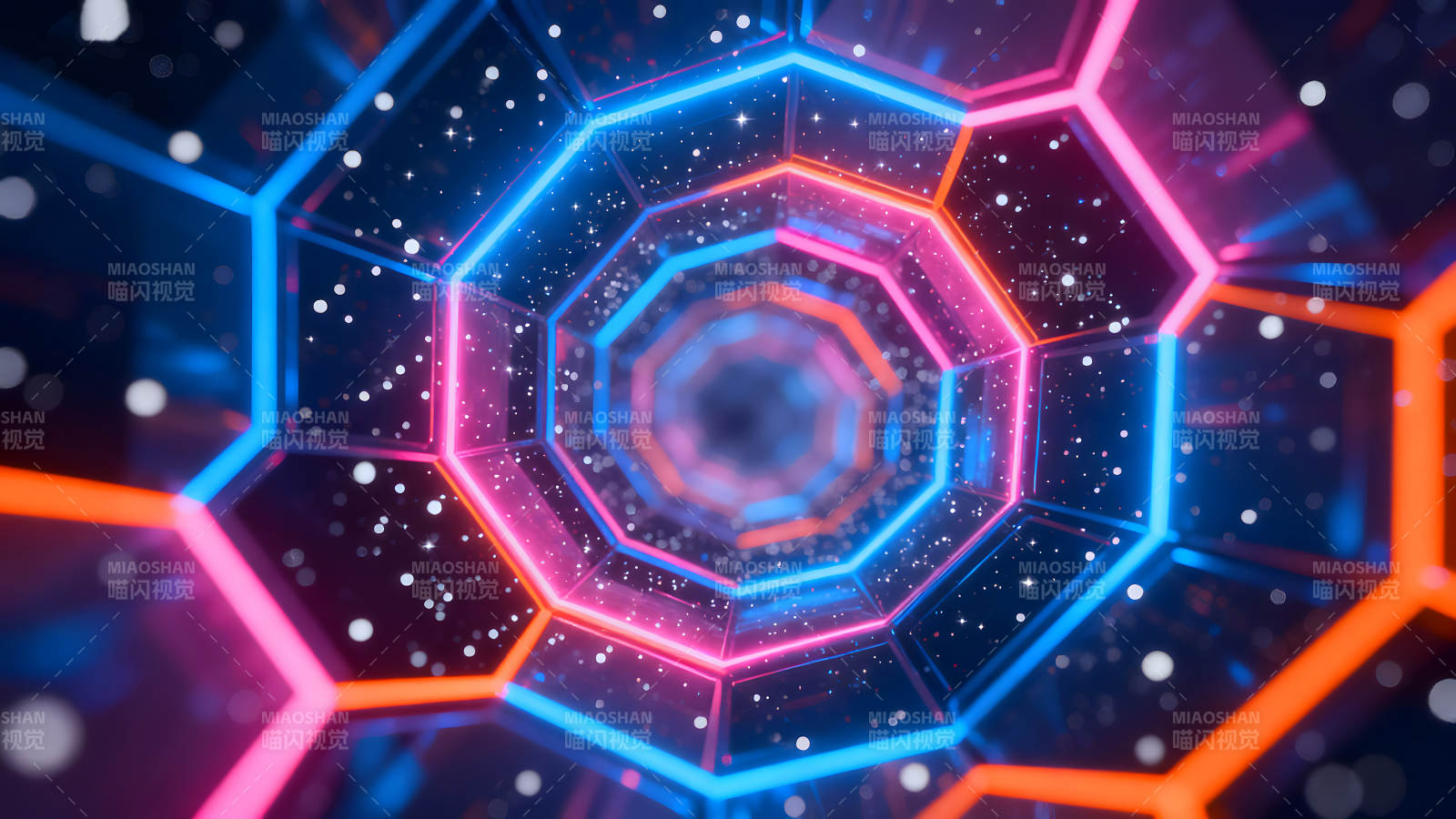 发光几何隧道炫酷抽象图片