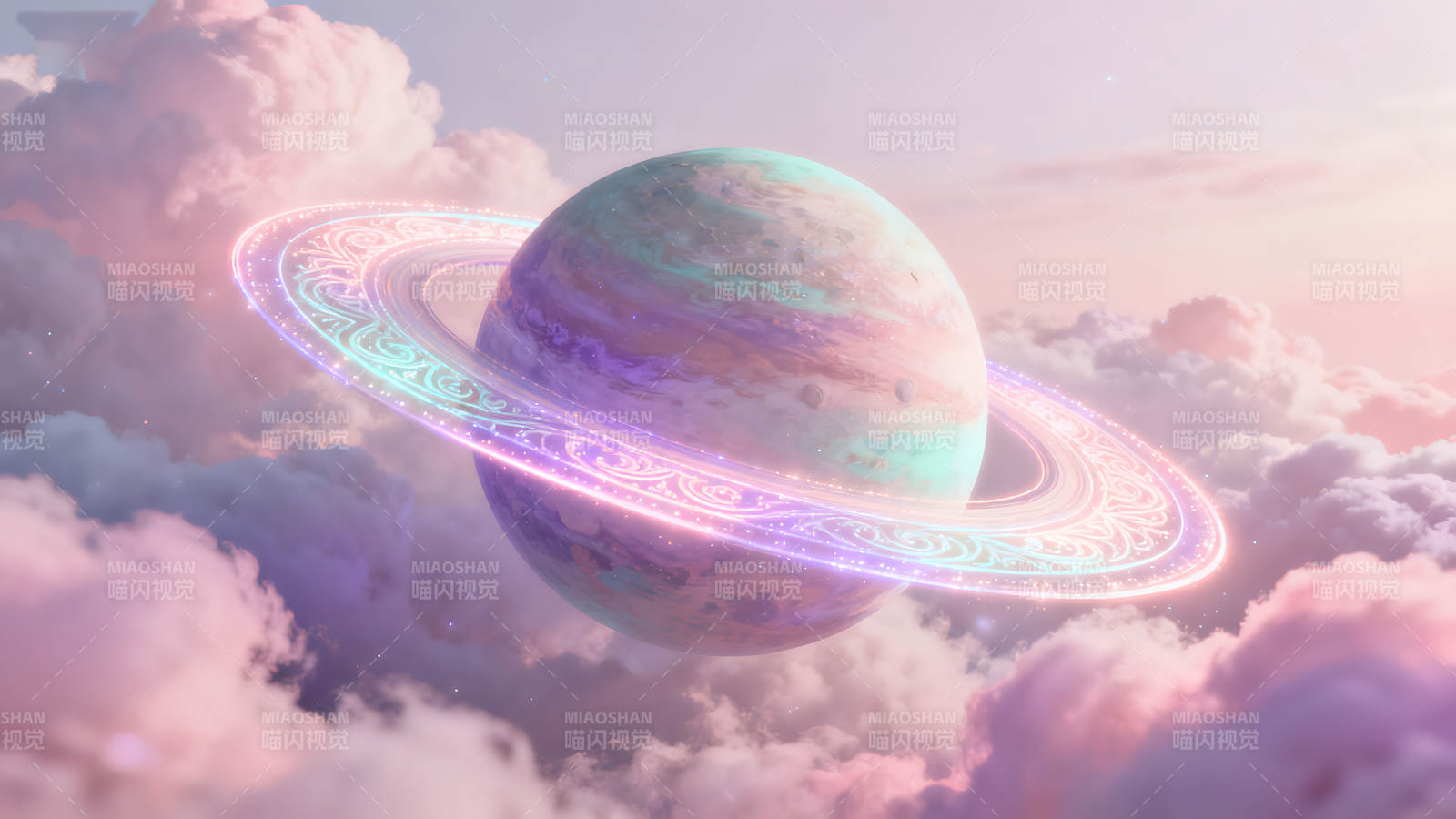 梦幻星球漂浮在云海之中图片