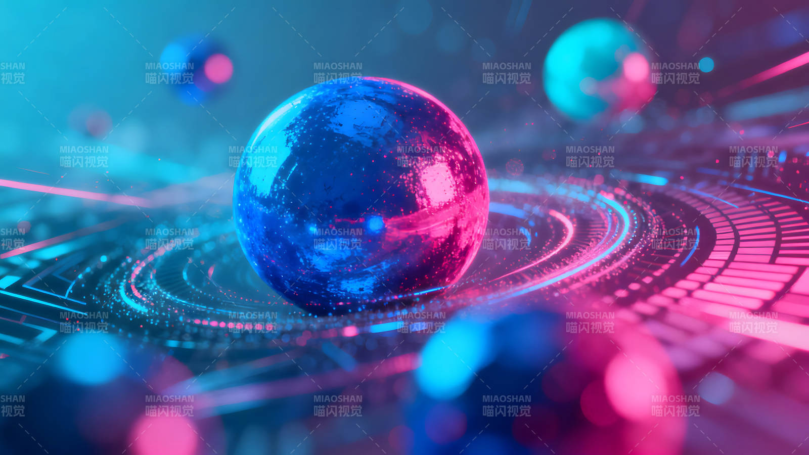 科技感十足的抽象光球图片