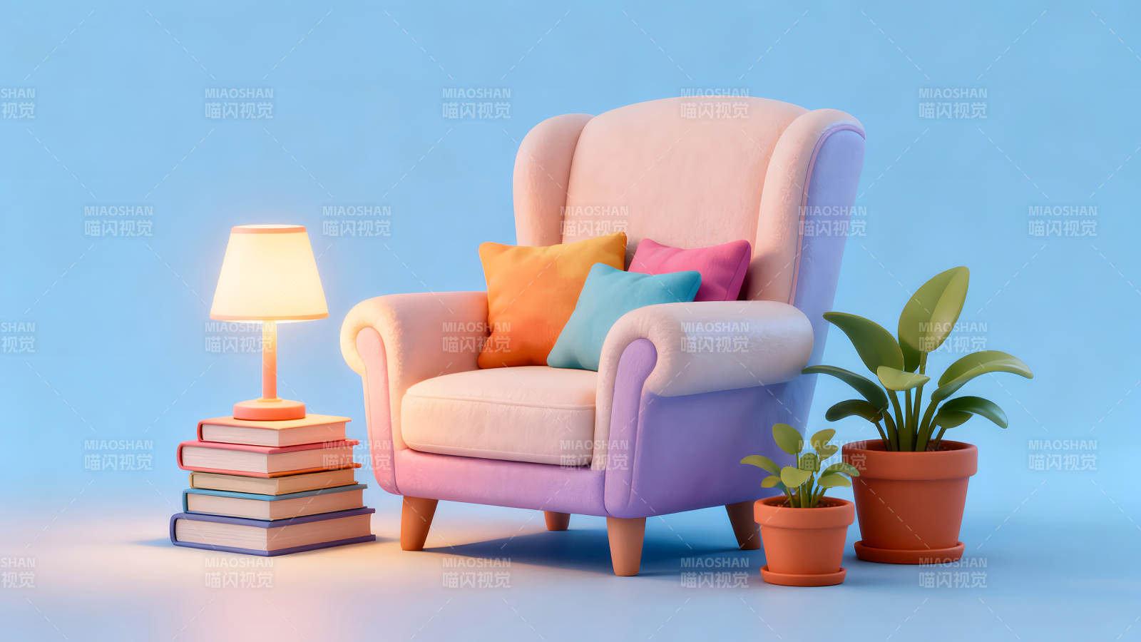 舒适温馨的卡通风格室内场景图片